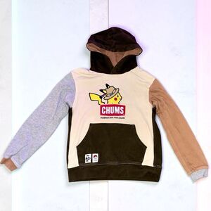 RARE Chums X Pokemon Pikachu Kids Hoodie Sweatshirt XL Safari Hat